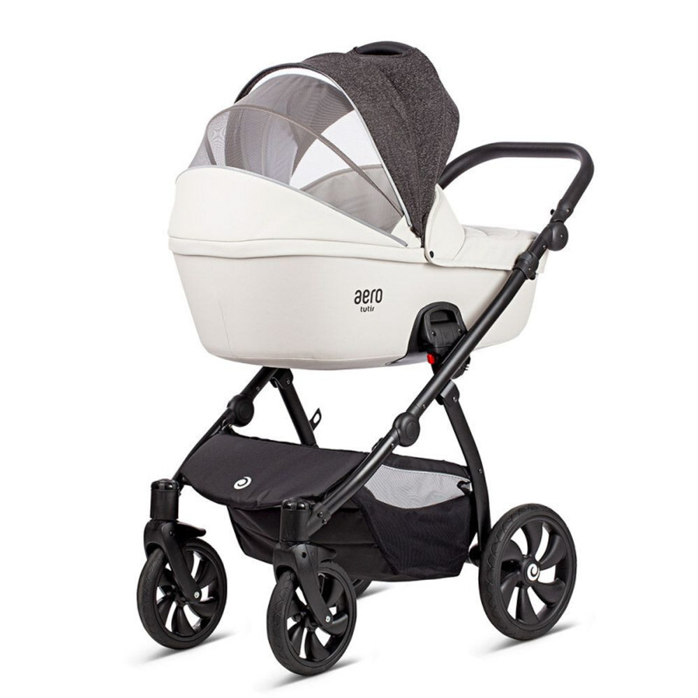Детская коляска Tutis Aero 2 в 1 New 2019 №140 Reflective (Белый) кожа