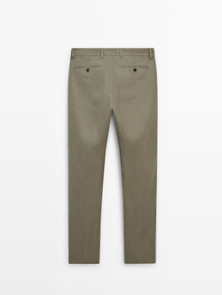 Massimo Dutti Брюки из 100% льна, зеленый