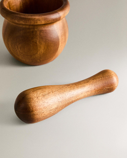 Zara Home ступка с пестиком из дерева, цвет бежевый