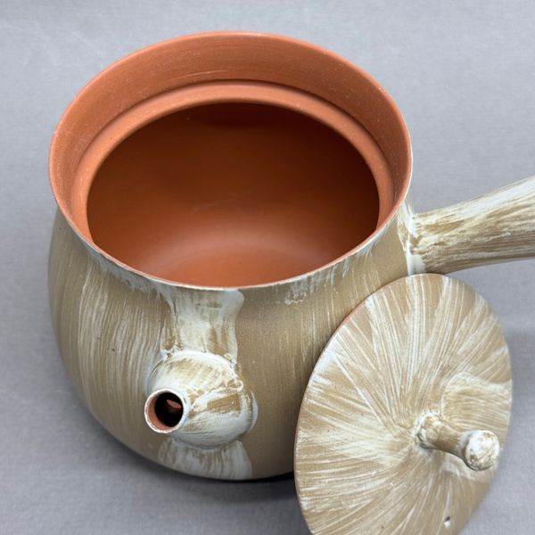 Чайник с боковой ручкой, глина, 600мл