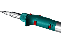KRAFTOOL SolderGas, 120 K, 30 - 120 Вт, 1300°С, горелка, фен, пьезоподжиг, набор 10 в 1, газовый паяльник (55503-H10)