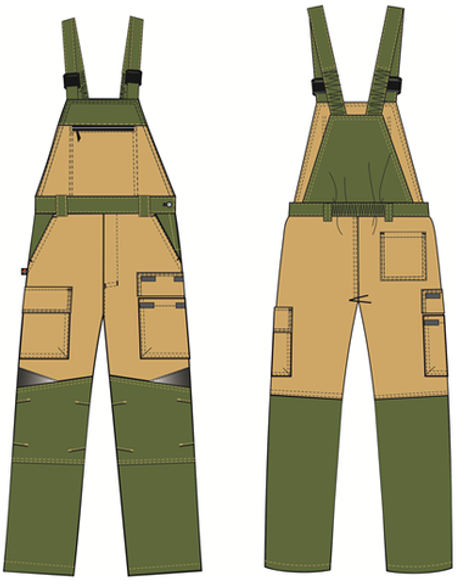 Полукомбинезон Челси (тк.Канвас,270), хаки/бежевый