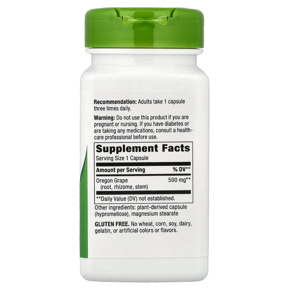 Nature's Way, магония падубалистная, 500 мг, 90 веганских капсул