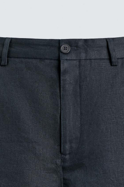 ZARA БЕРМУДЫ ИЗ 100% ЛЬНА КЛАССИЧЕСКОГО КРОЯ, МОРСКОЙ СИНИЙ