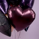 Шар (30''/76 см) Сердце, Темная вишня, 1 шт. в уп.