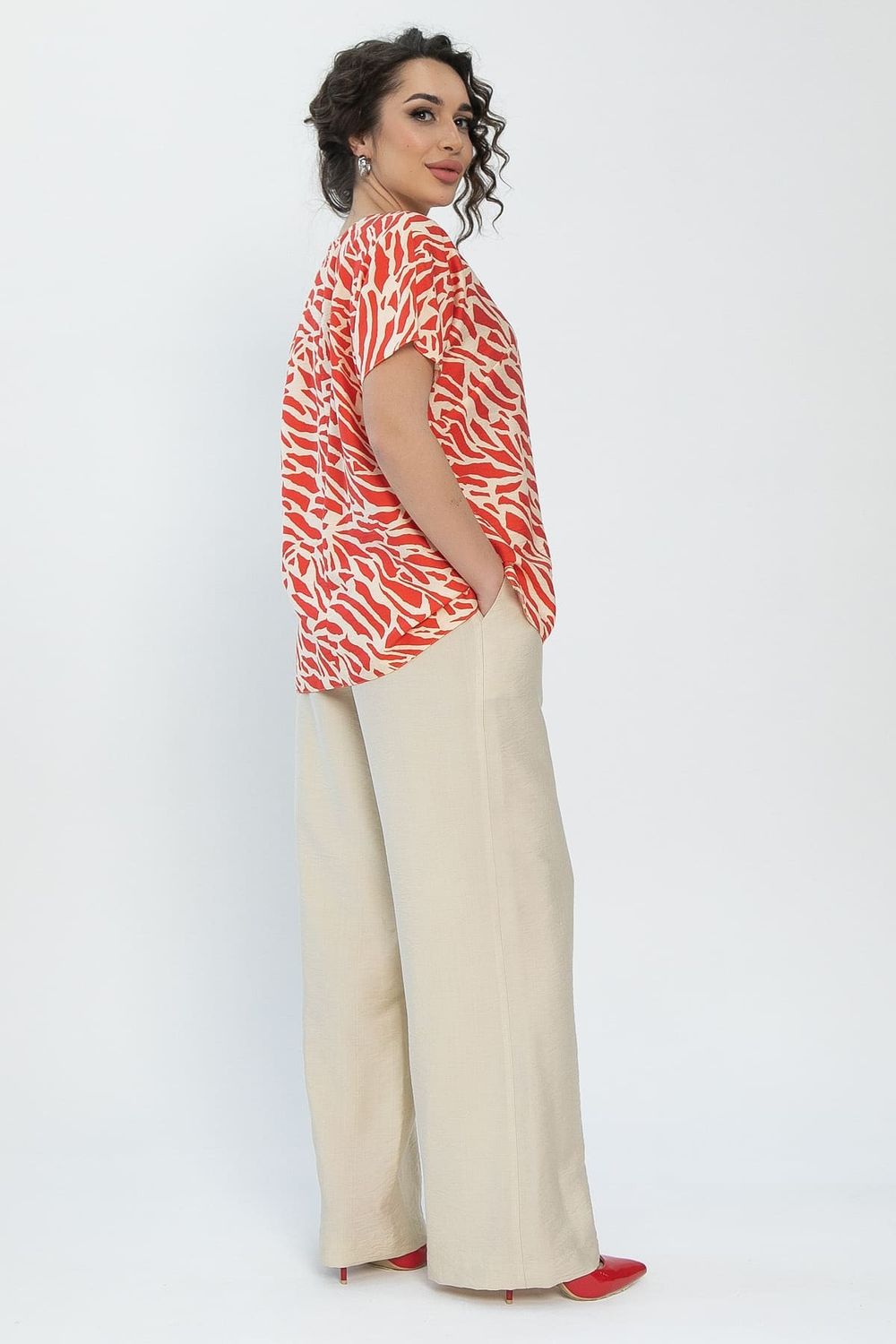 Костюм Яркие планы (бежево-красный) К13591-30М LT Collection