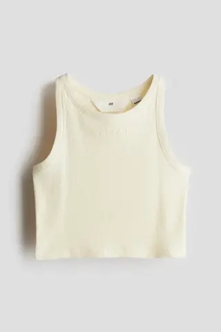 H&M Топ без рукавов с рельефным принтом, желтый