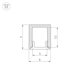 Профиль SL-MINI-8-2000 ANOD BLACK (Arlight, Алюминий) 030514