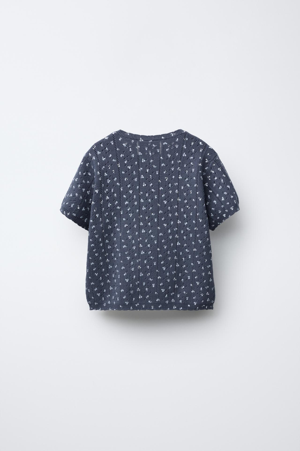 ZARA ТОП АЖУРНОЙ ВЯЗКИ, СИНИЙ