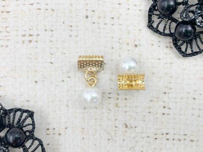 Зажим для лент, ш. 10 мм с бусиной d 8 мм