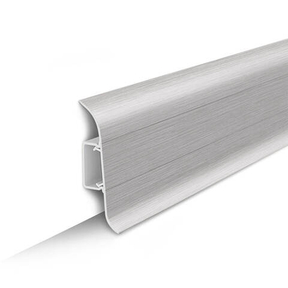 Плинтус ПВХ Идеал Классик 186 Алюминий 2200х55х22 мм