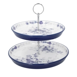 Kitchen Craft London Pottery 26 см 1-ярусный стеклянный поднос Голубая роза