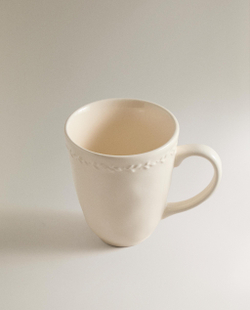 Zara Home чашка из фаянса, цвет кремовый, 14.5 см