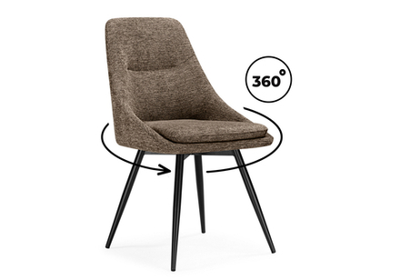 Стул на металлокаркасе Woodville Avian вращающийся светло-коричневый, черный, ножки черные