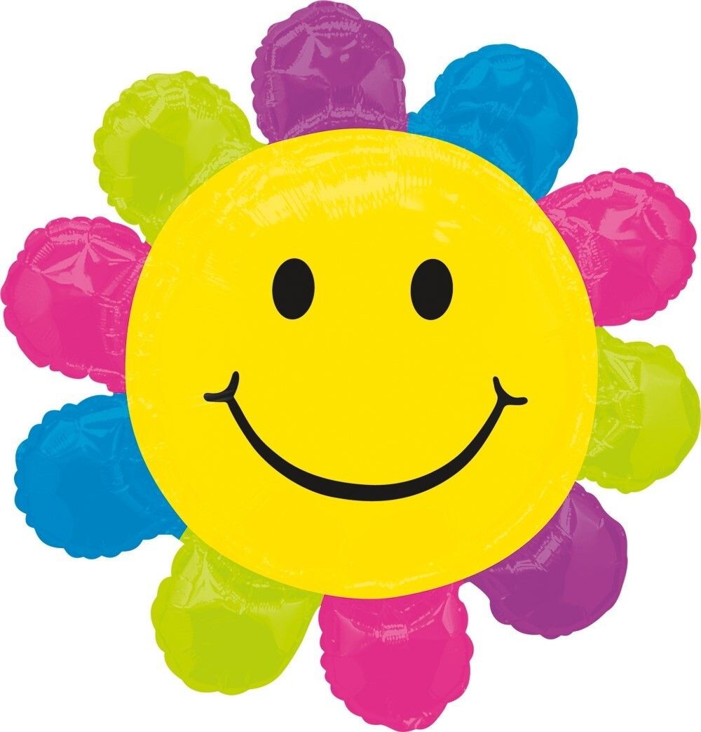 Шар с клапаном (17"/43 см) Мини-фигура, Солнышко разноцветное
