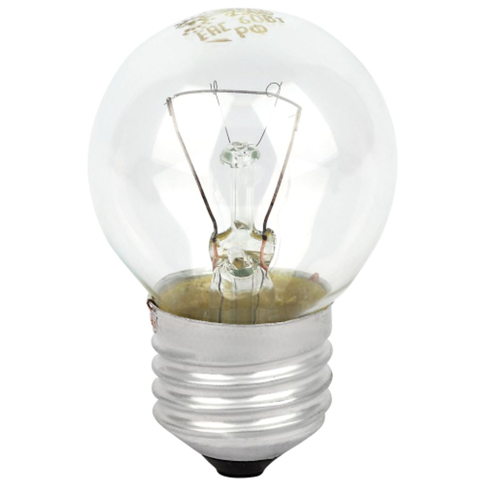 Лампочка ЭРА P45 60Вт Е27 / E27 230В шар прозрачный в гофре