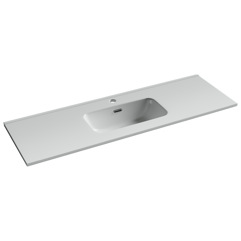 CN7028 Раковина мебельная накладная Compact 1210x395x170, цвет белый