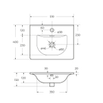 Тумба подвесная с раковиной BelBagno ETNA39-500/390-2C-SO-BL-P + BB-8099-3-50