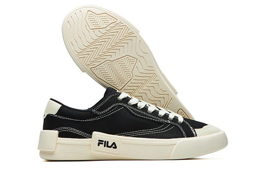 FILA FUSION Fila tide brand POP canvas non-slip wear-resistant lightweight low-top sneakers women's black and white