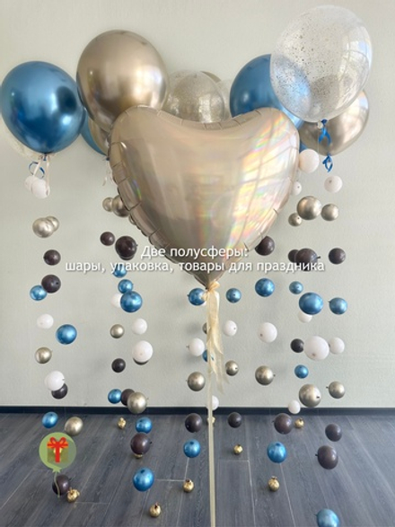 Набор цепочек с большим сердцем 80 см