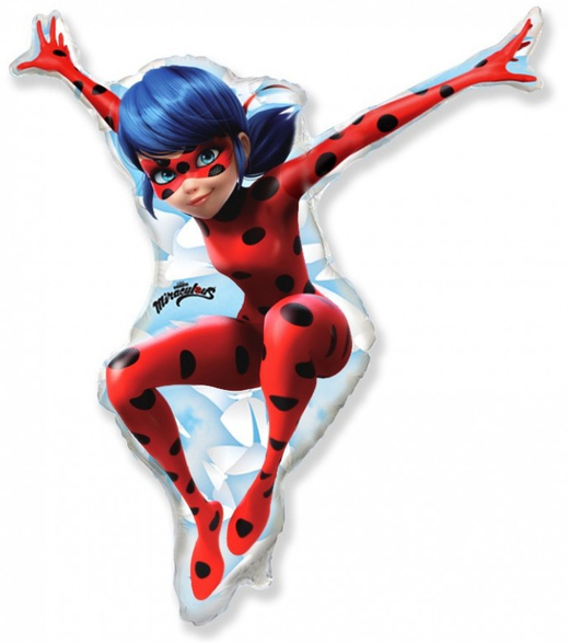 Шар-фигура, фольга, Леди Баг/Lady Bug (FM), 33/84 см