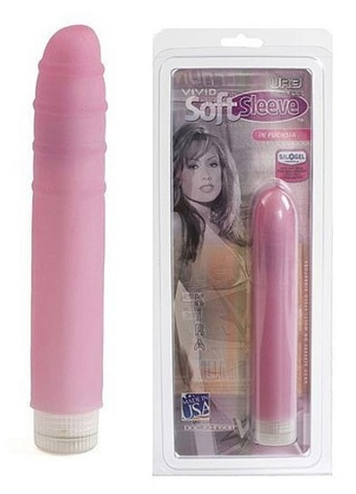 Розовый вибратор KIRA с насадкой из UR3
