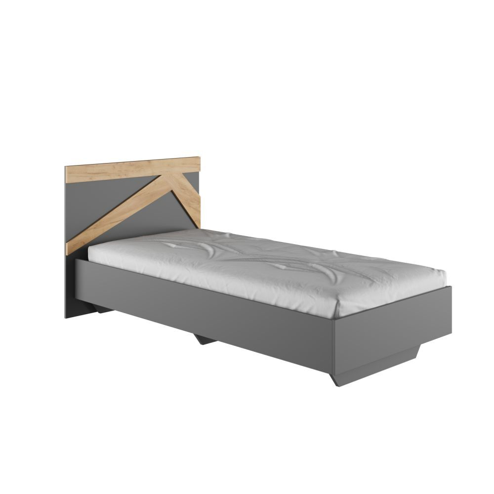 Кровать односпальная 90х200 Дуб крафт золото/Белый основание ОСП