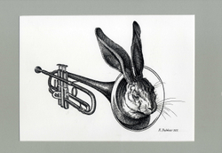 Пешков Р.В. Заячья песня. Бумага, тушь, перо. Россия, 2011 г.