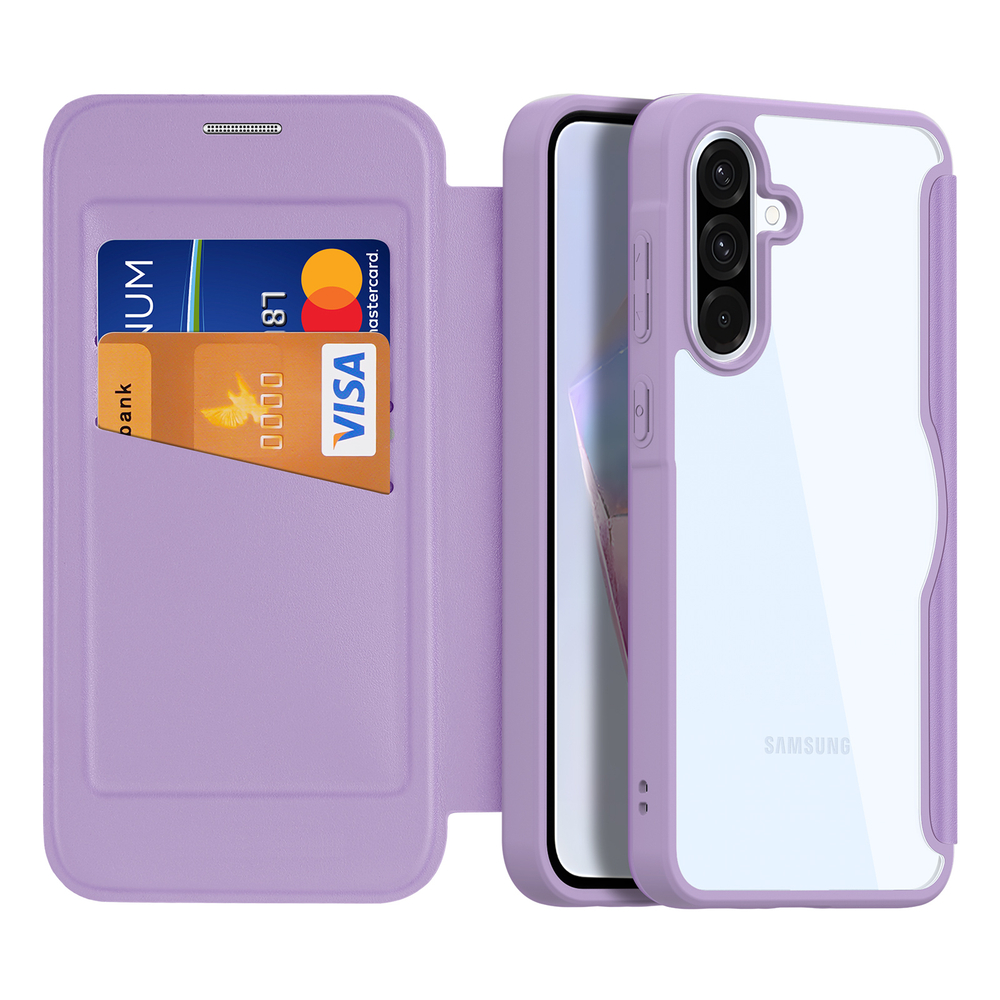 Чехол книжка фиолетового цвета для смартфона Samsung Galaxy A36 5G и A56 5G, серия Skin X Pro Series Case