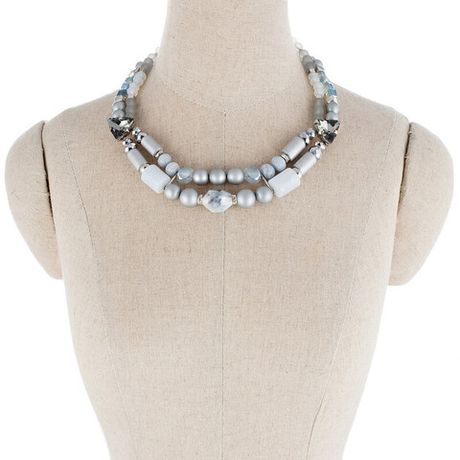 10118161 Колье Solo с агатом и кварцем