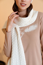 8327 Шарф женский (молочный)