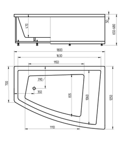 Акриловая ванна Aquatek (Акватек) Оракул 180x125 L, с каркасом, с фронтальной панелью, со сливом-переливом