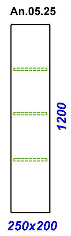 Пенал подвесной Анкона  П25 акация  An.05.25/А 120x25x20см.