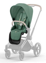 Коляска 3 в 1 Cybex Priam IV Chrome Brown complete и автокресло Aton S2 i-Size Ocean Blue Leaf Green