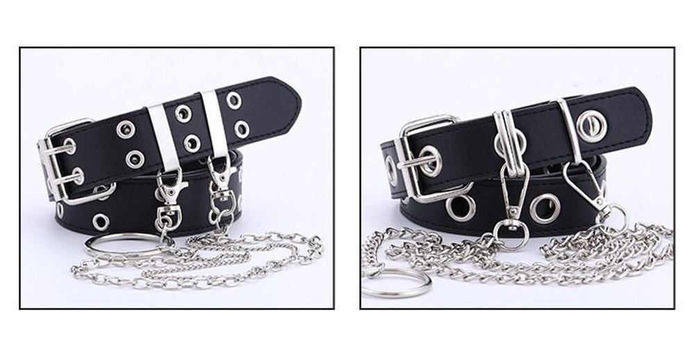 Ремень два ряда люверс с цепью