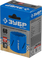 ЗУБР 68 мм, сталь Р6М5, Биметаллическая коронка (29531-068)