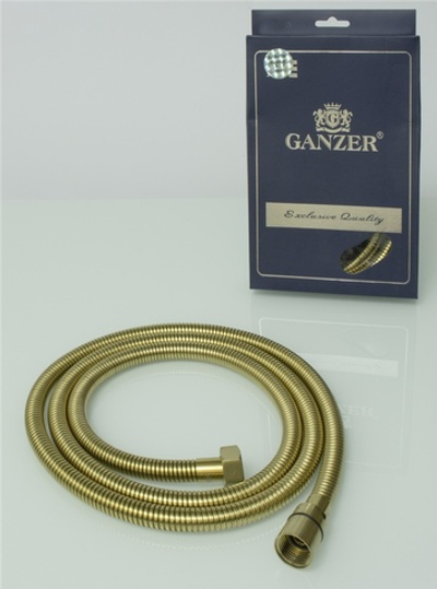 60100-S  Шланг для биде 100см. (МАТ. ЗОЛОТО) GANZER (50/1шт)