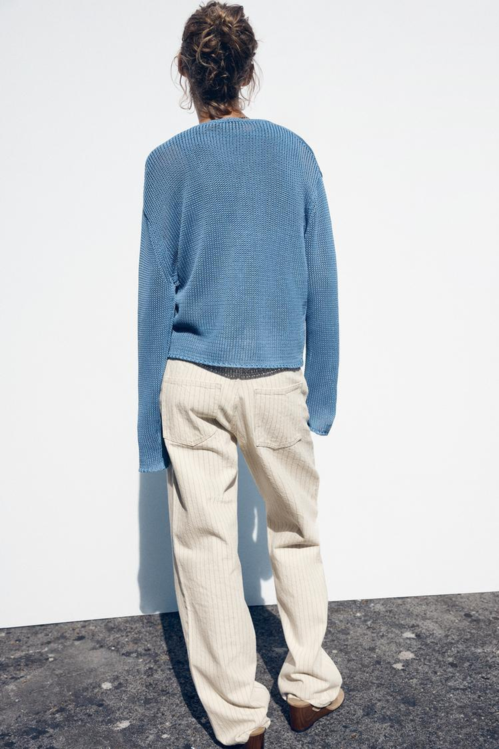 ZARA КАРДИГАН ИЗ 100% ХЛОПКА, СИНИЙ