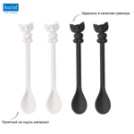 Набор ложек miaou, черно-белый, 4 шт.