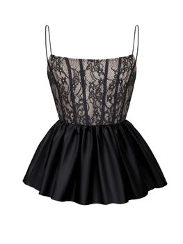 Кружевной топ с баской