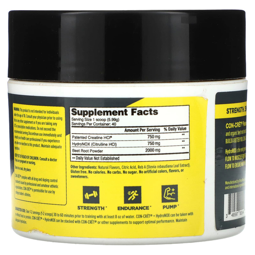 Con-Cret, оксид азота с HydroNOX, ягоды красного апельсина, 239,54 г