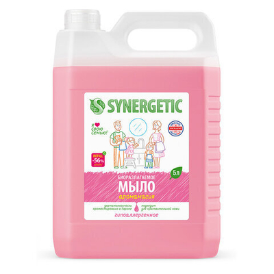 Мыло жидкое 5 л SYNERGETIC, «Аромамагия» гипоаллергенное, биоразлагаемое, ЭКО