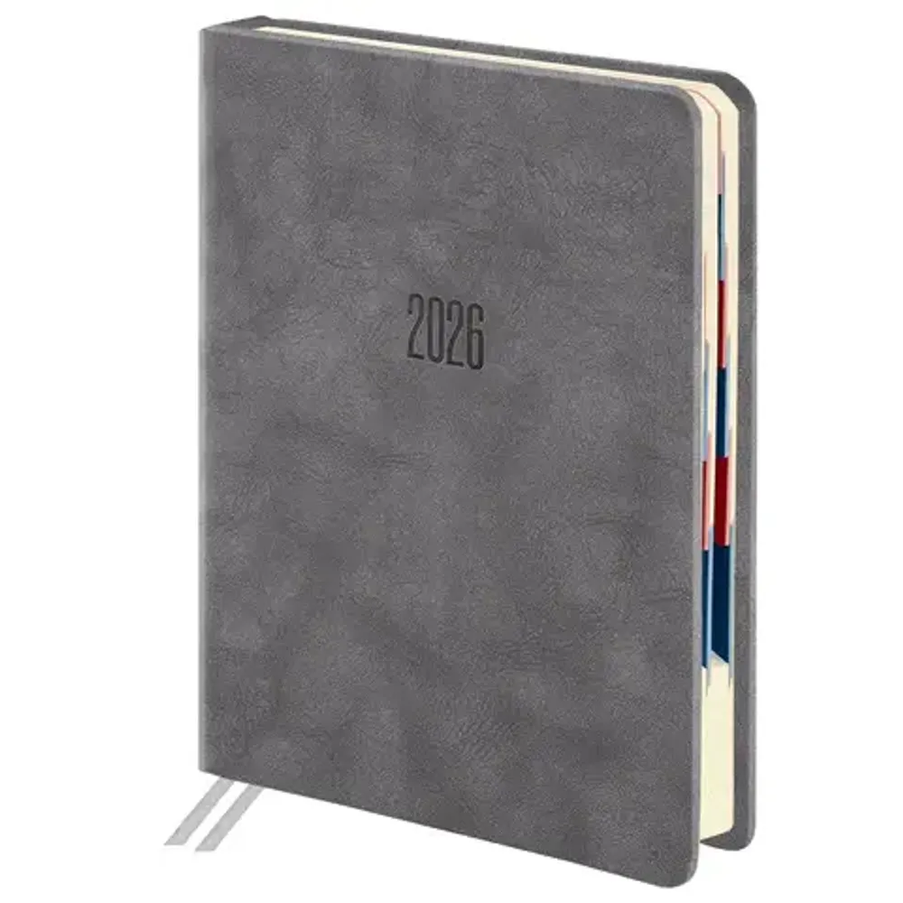 Ежедневник 2026г. B6, Galant Vivid, кожзам, серый, 168л