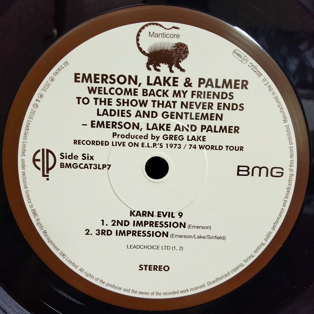 Emerson Lake & Palmer / Welcome Back, My Friends, To The Show That Never Ends - Ladies And Gentlemen (3LP)