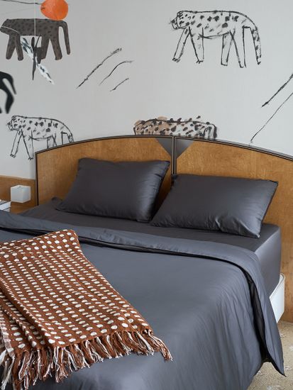 Покрывало из хлопка polka dots карамельного цвета из коллекции essential, 180х250 см