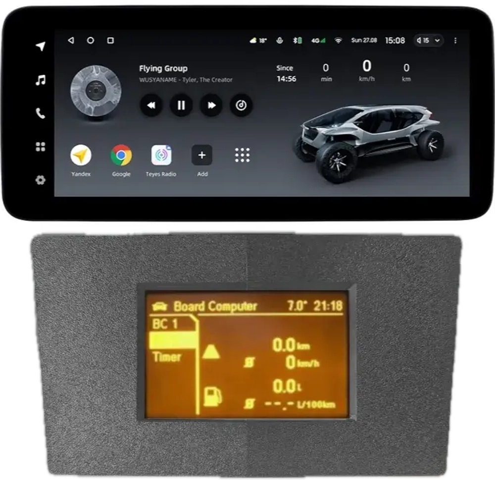 Магнитола для Opel Antara 2006-2015 (перенос БК вниз, серая) - Teyes LUX ONE ROUND монитор 12.3" 2K QLED на Android 10, CarPlay, 4G SIM-слот