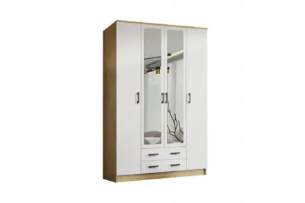 Шкаф Квадро Дуб Вотан- Белый гладкий 1600Х2200Х487 МФ ЭРА