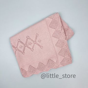 Плед вязаный "Tenderness" Пудра, 85х90