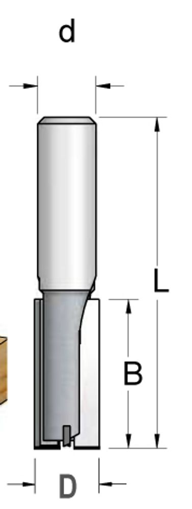 Фреза пазовая с врезным зубом Z2+1 усиленный сплав D12,0 PT41202