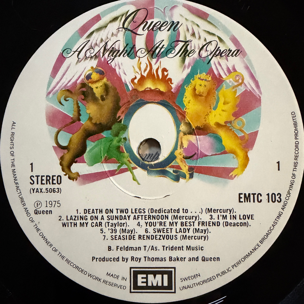 Queen - A Night At The Opera (Швеция 1975г.)